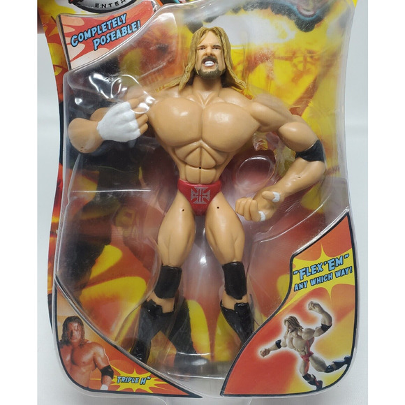 WWE Triple H NEW Flex’ems Jakks Pacific World Wrestling 2003 Action Figure - Picture 4 of 12